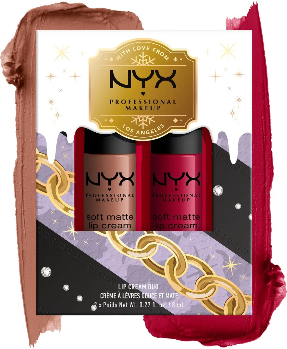 NYX Mrs Claus Soft Matte Lip Cream Duo - 2x 8ml - Rood