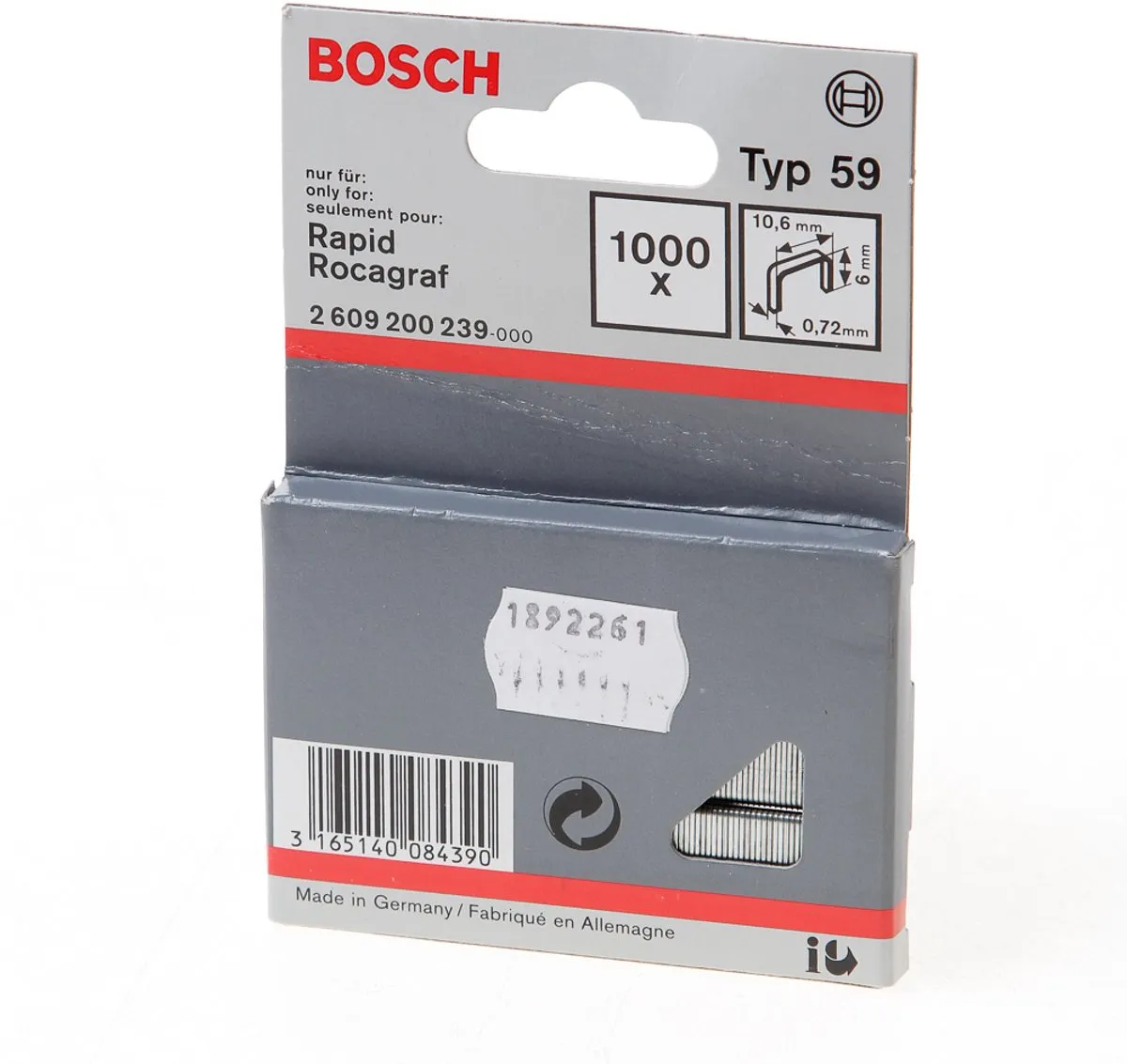 Bosch Niet met fijne draad type 59 2609200239 - 1000 Stuks