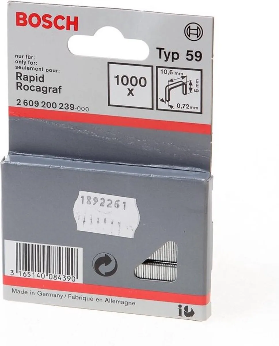 Bosch Niet met fijne draad type 59 2609200239 - 1000 Stuks