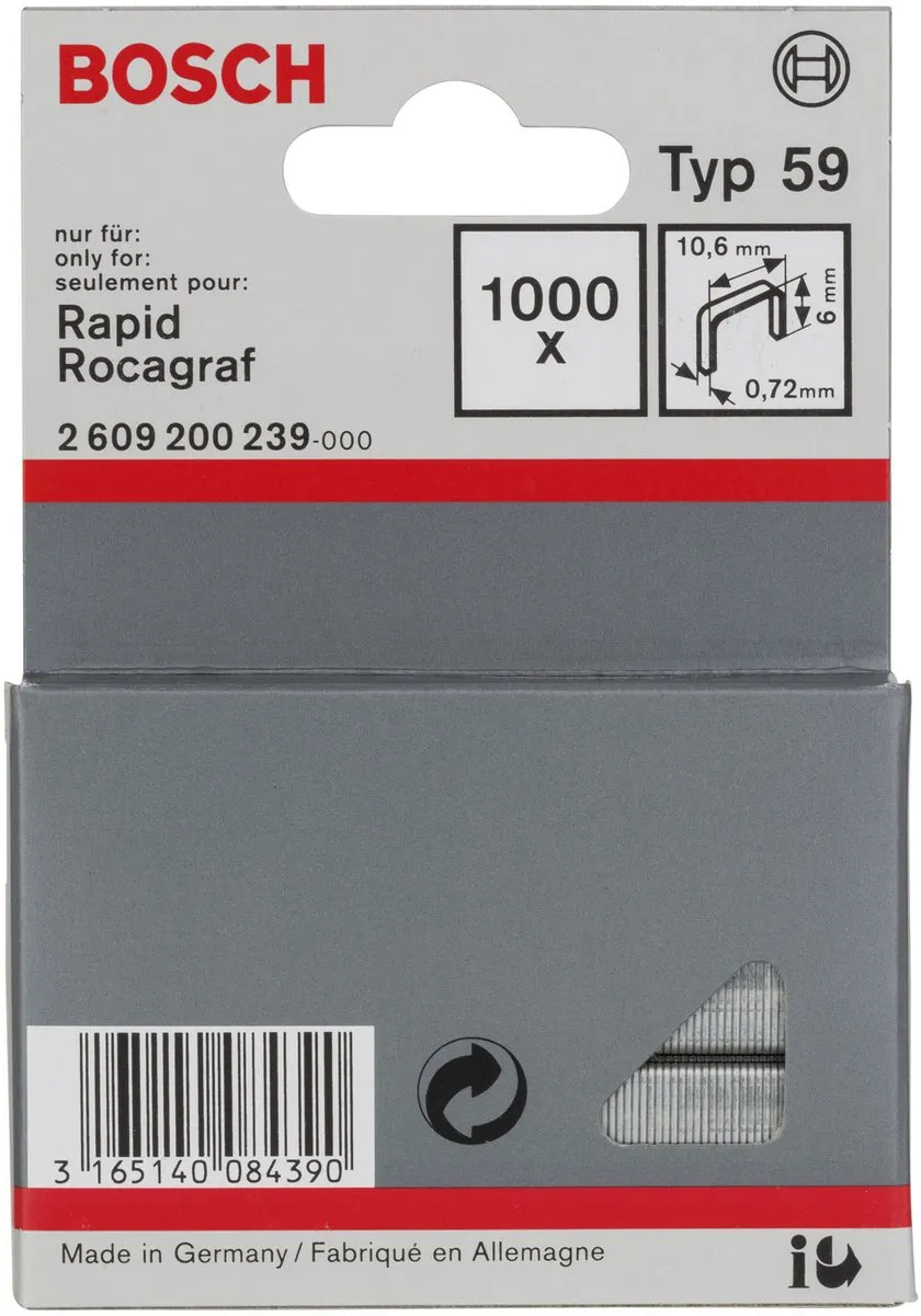 Bosch Niet met fijne draad type 59 2609200239 - 1000 Stuks