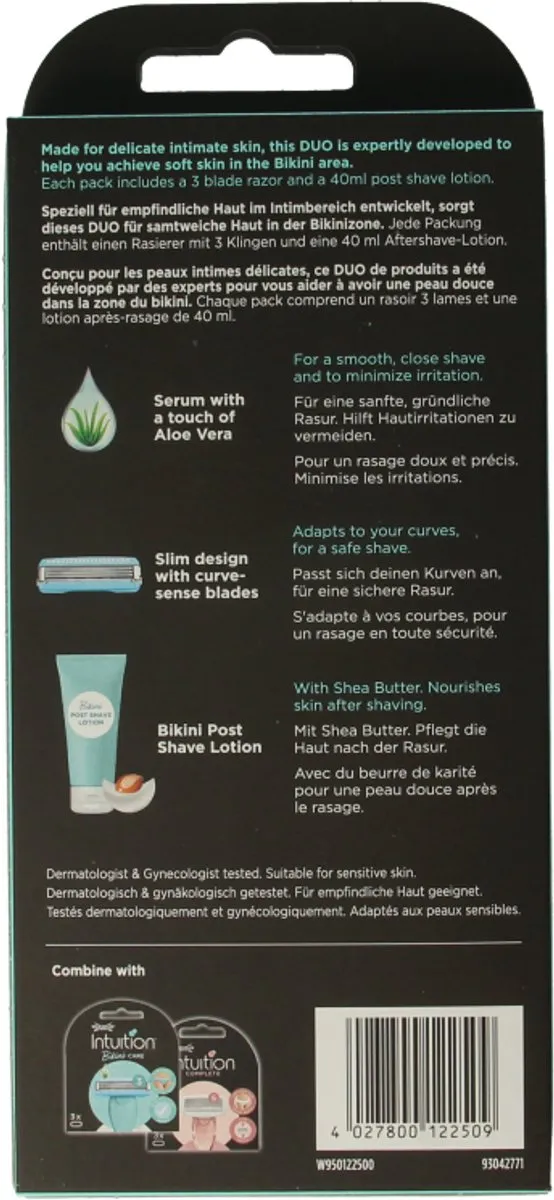 Wilkinson Sword Intuition Scheermes Bikini Care Duo - 3 Bladen - Turqoise - afbeelding 6 van 6