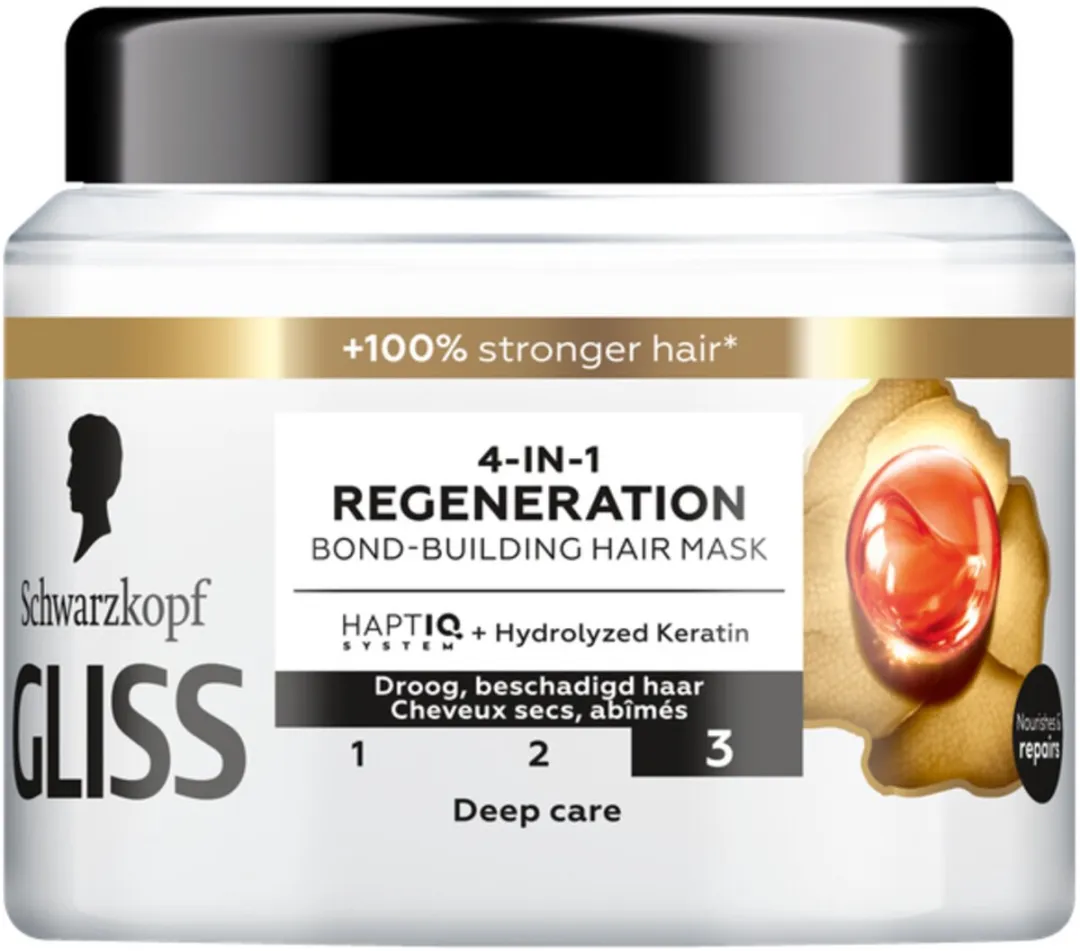 Gliss - Haarmasker - 4in-1 Hair Mask - Voor Diep Herstel - 400 ml - Voordeelverpakking - 6 stuks - Haar masker - Haarmasker herstel