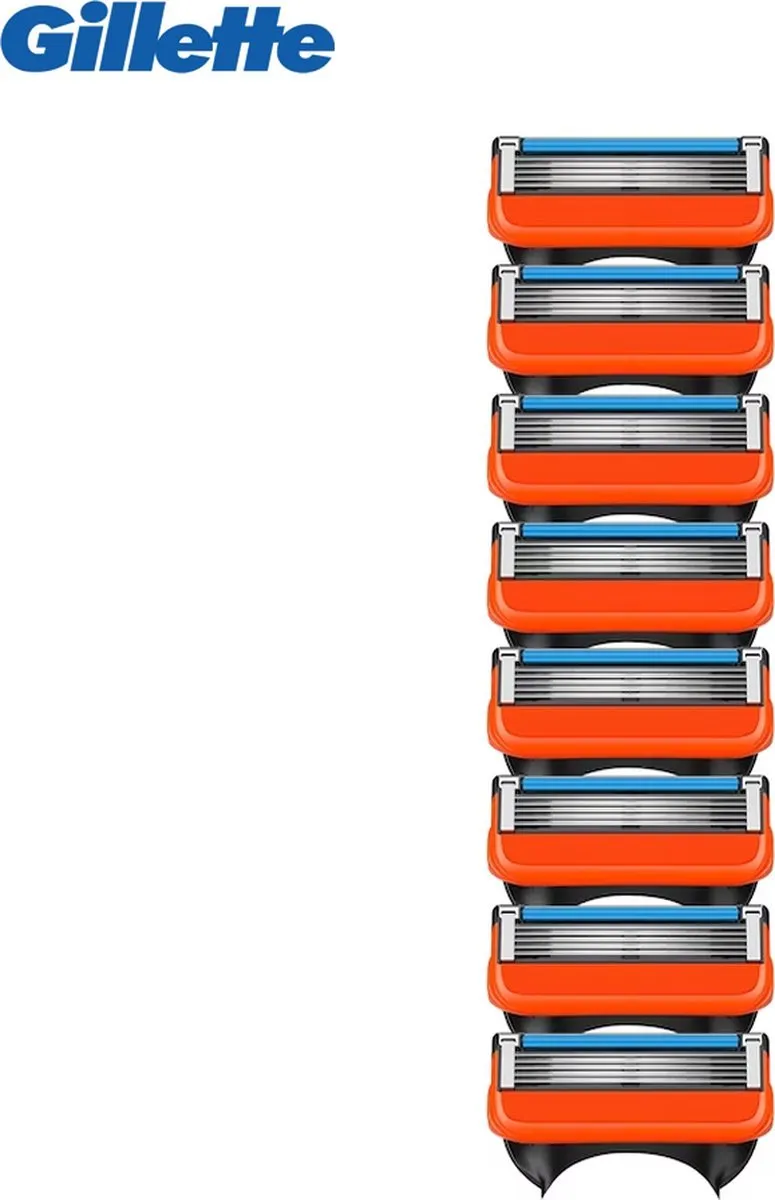 Gillette Fusion5 Scheermesjes 8 Stuks - Zwart/Oranje
