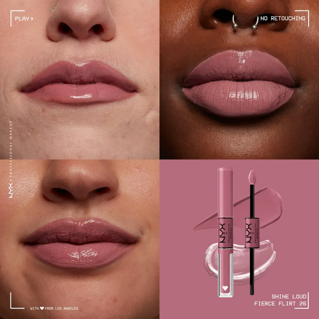 NYX Shine Loud Pro Pigment Lip Shine Fierce Flirt - 2x 3.4ml