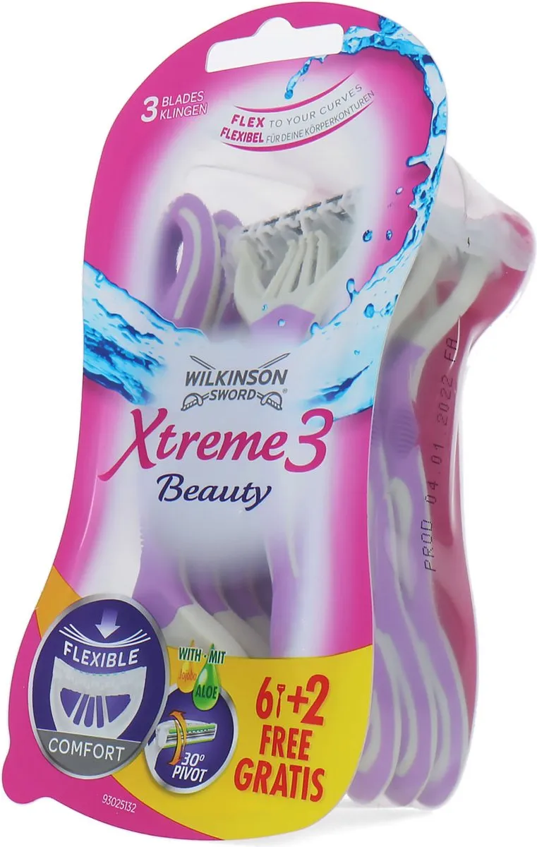 Wilkinson Sword Xtreme3 Beauty Comfort Wegwerpscheermesjes 8 Stuks