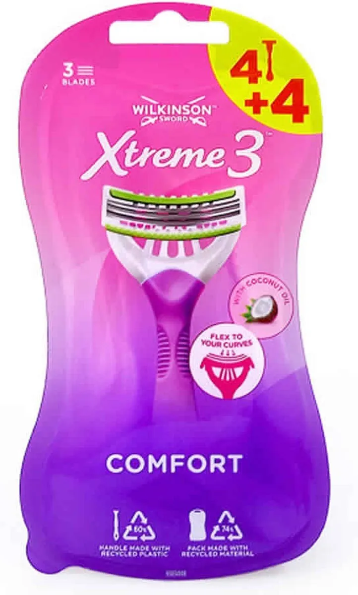 Wilkinson Sword Xtreme3 Beauty Comfort Wegwerpscheermesjes 8 Stuks - Roze