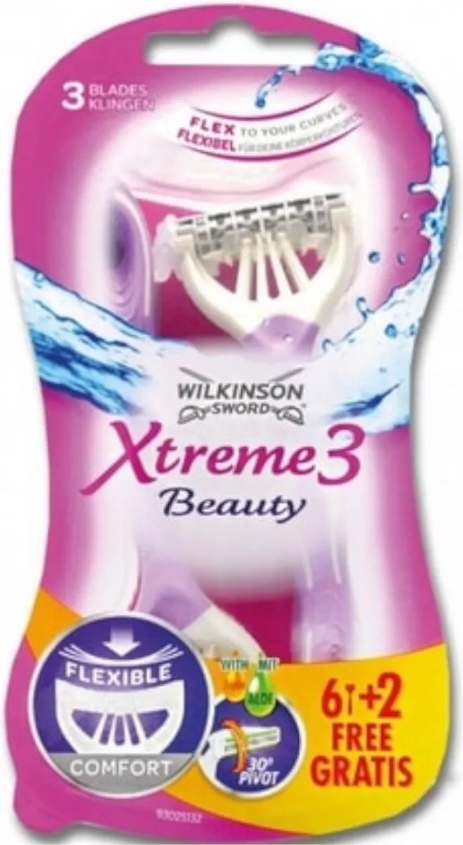 Wilkinson Sword Xtreme3 Beauty Comfort Wegwerpscheermesjes 8 Stuks - Roze