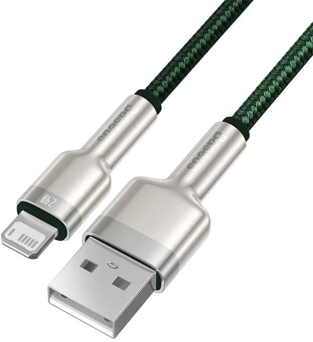 Baseus Cafule USB naar Lightning-kabel 2,4A 2m - Transparant Groen