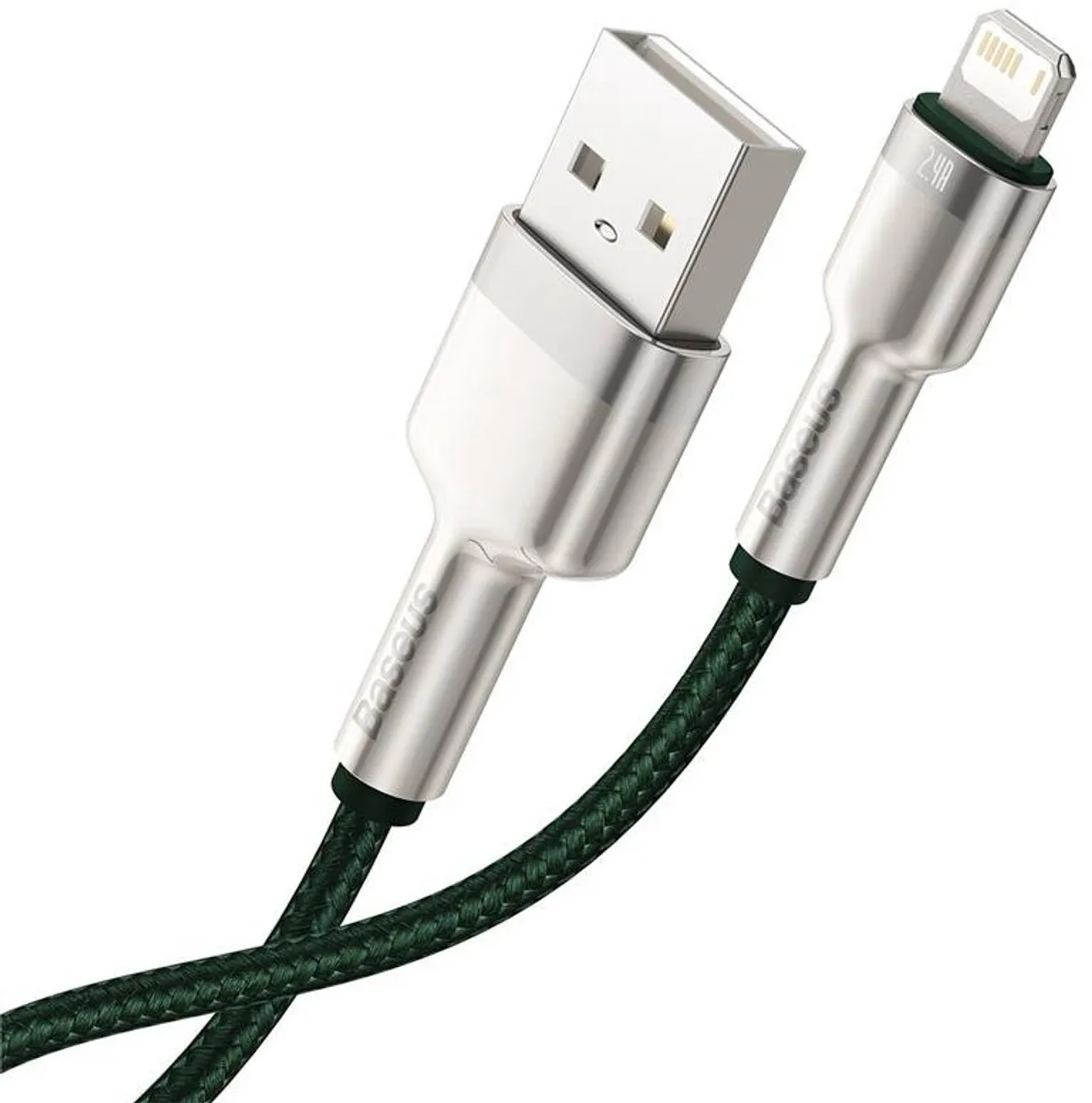 Baseus Cafule USB naar Lightning-kabel 2,4A 2m - Transparant Groen