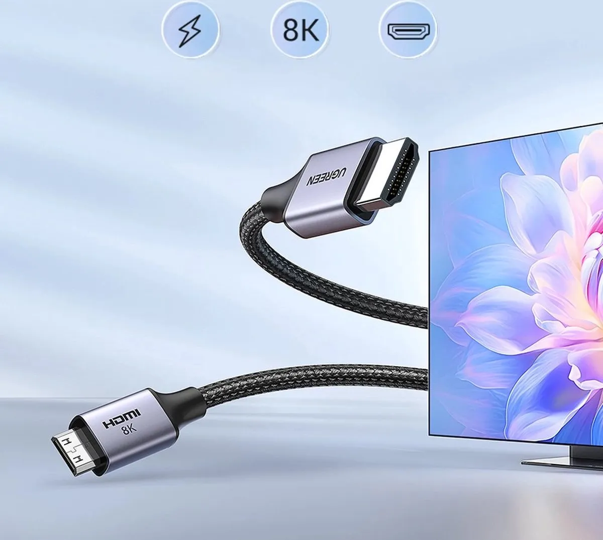 UGREEN HD163 8K Mini-HDMI Kabel 2m - Grijs