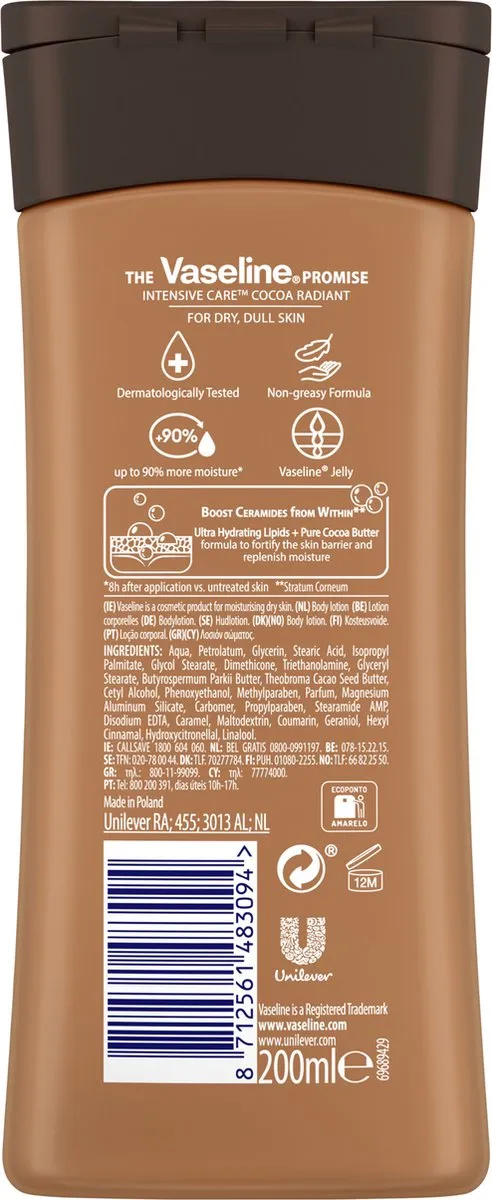 Vaseline Cocoa Bodylotion - 6x200ml
