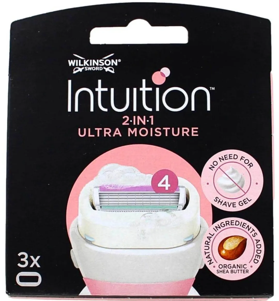 1 x Wilkinson - Navulmesjes Intuition 2-in-1 - Shea Butter - Scheert en Verzacht - 3 scheermesjes - Scheermesjes - Scheermesjes Voor Vrouwen - Wilkinson Intuition - Scheermesjes Met Sheaboter - 2-in-1 Scheermesjes