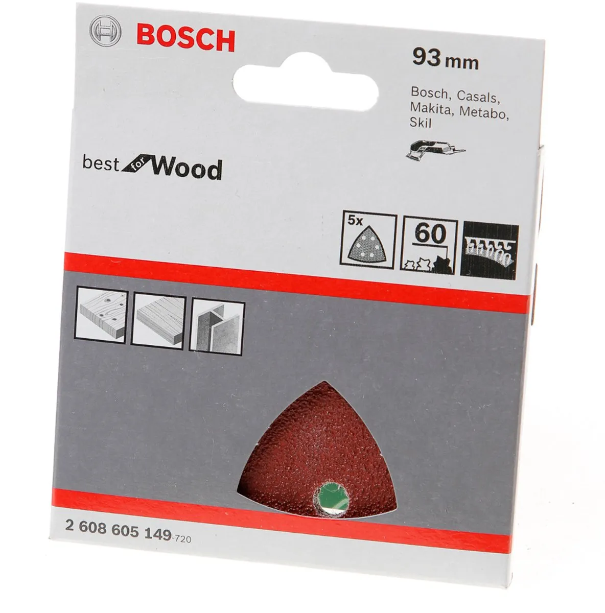 Bosch 5-delige Schuurbladenset 93mm