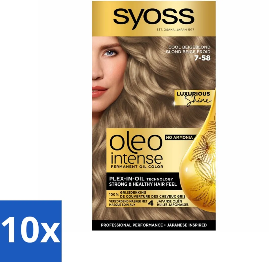 SYOSS Oleo Intense 7-58 Cool Beige Blond Haarverf 10 Stuks