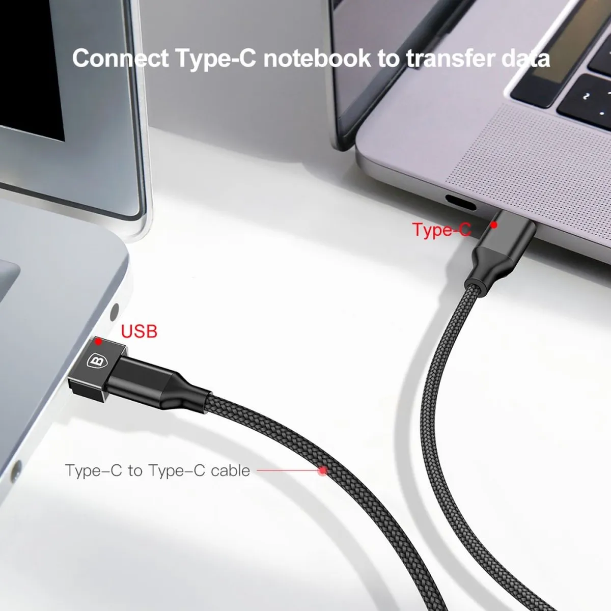 Baseus USB-A naar USB-C Adapter 2.4A - Zwart