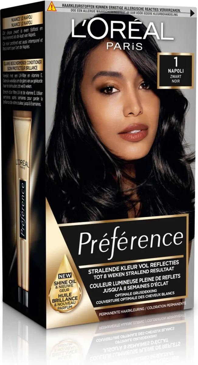 L'Oréal Paris Preference Haarkleuring 01 Napoli - Zwart - 3 Stuks - afbeelding 6 van 6