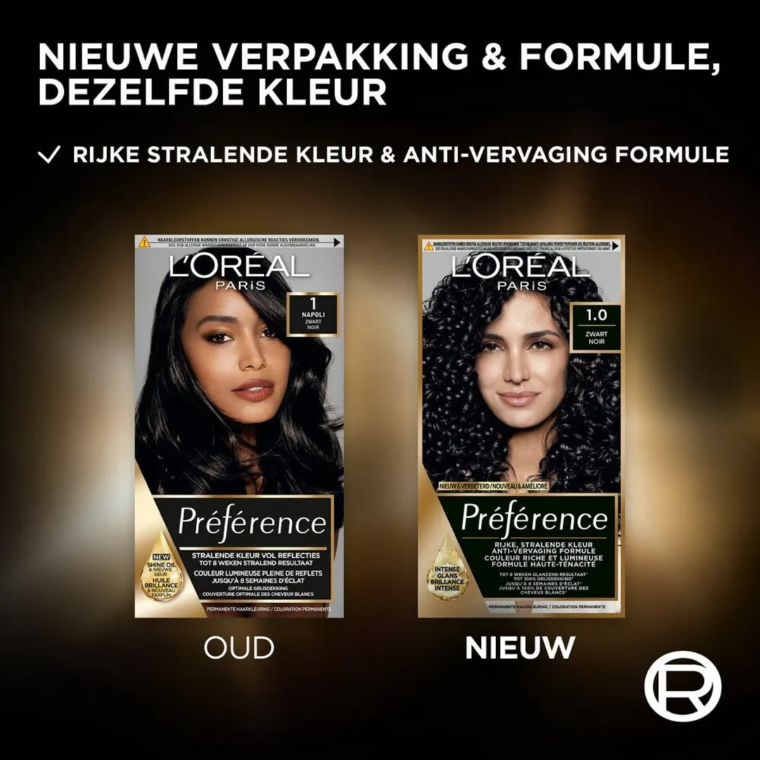 L'Oréal Paris Preference Haarkleuring 01 Napoli - Zwart - 3 Stuks