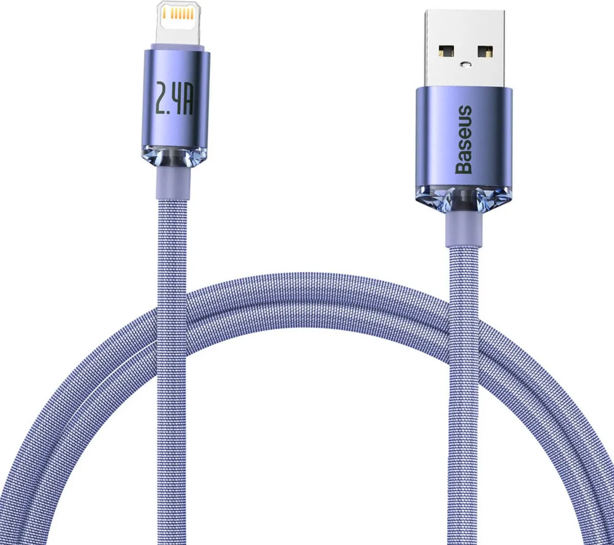 Baseus Shine Series USB-kabel Lightning - 2.4A 1.2m - Paars