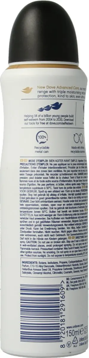 Dove Invisible Dry Anti-transpirant Spray 150ml - afbeelding 6 van 6