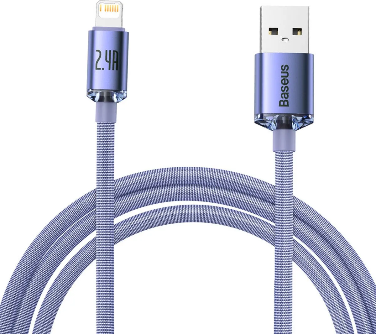 Baseus Crystal Shine Series USB-kabel Lightning - 2.4A 2m - Violet