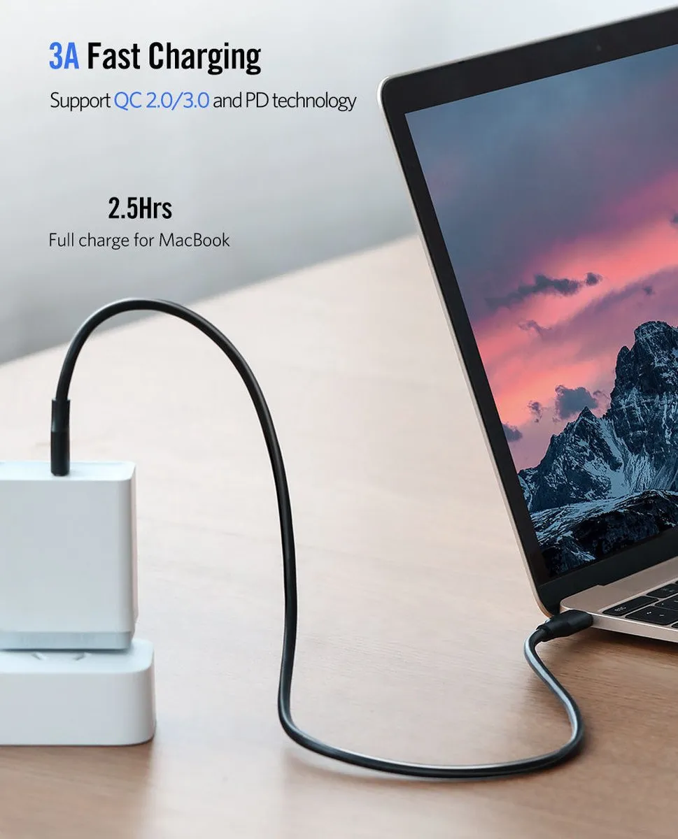 UGREEN USB-C naar USB-C Kabel 0,5m - Zwart
