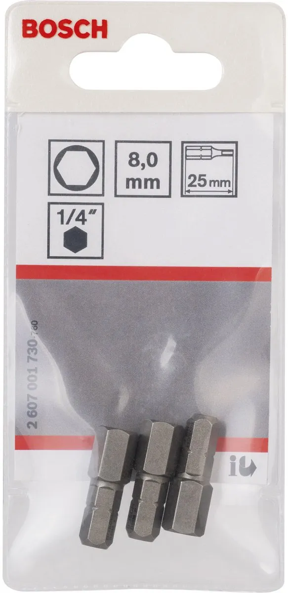 Bosch BIT 1/4XH-TORS/IS 8.0 2607001730 - 3 Stuks