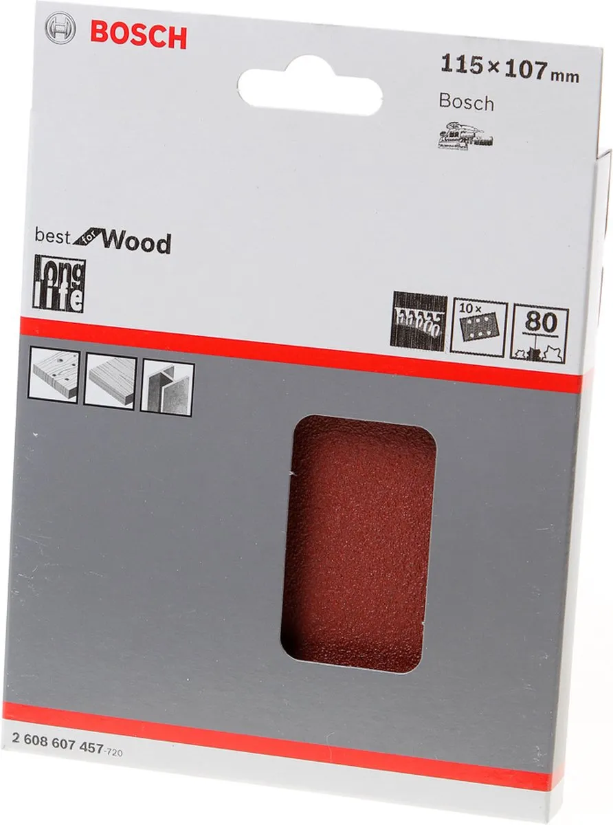 Bosch 10-delige Schuurbladenset 115x107mm - 5 Stuks