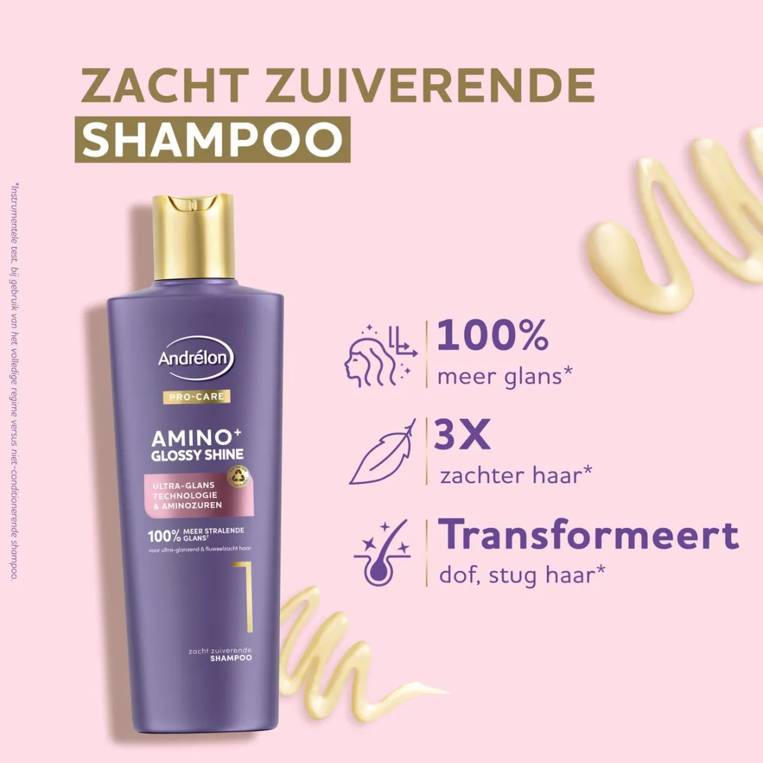 Andrélon Pro Care Amino+ Glossy Shine Shampoo - 6x250ml