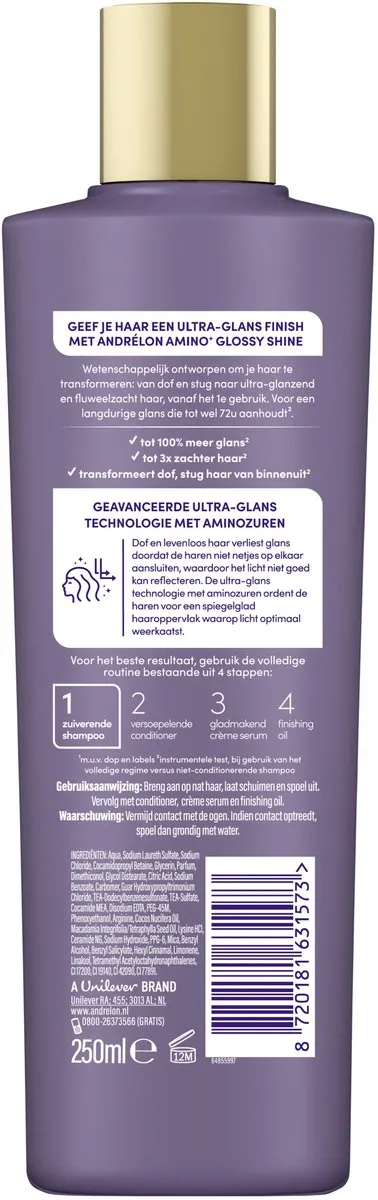 Andrélon Pro Care Amino+ Glossy Shine Shampoo - 6x250ml