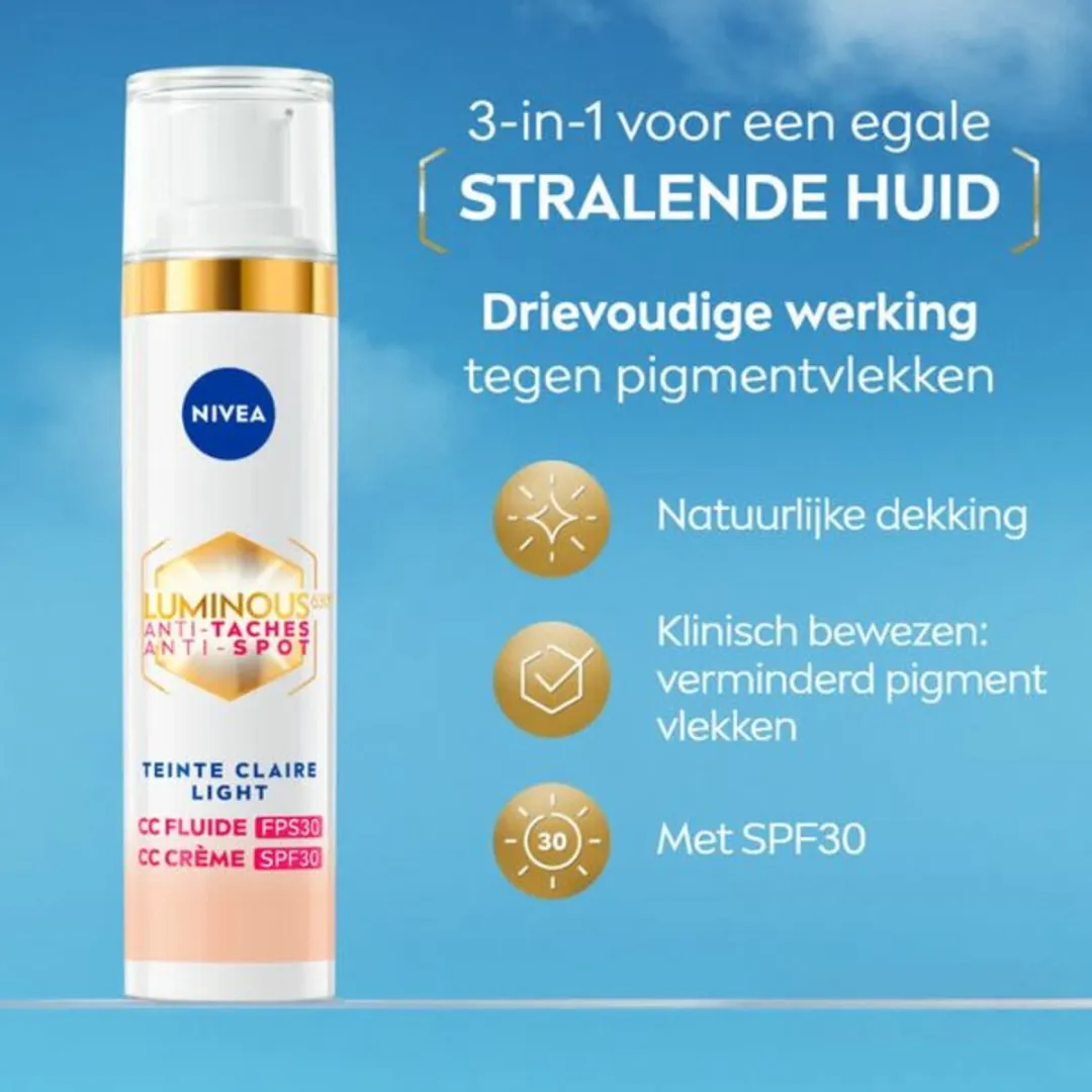 NIVEA Luminous630 CC Cream SPF 30 Light - 3 x 40 ml - Voordeelverpakking