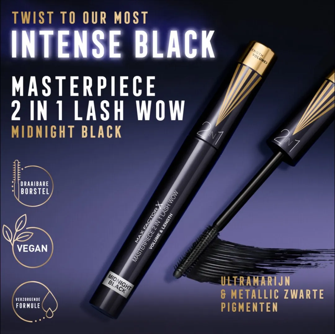 Max Factor Masterpiece 2-in-1 Lash Wow Mascara 7ml - Midnight Black
