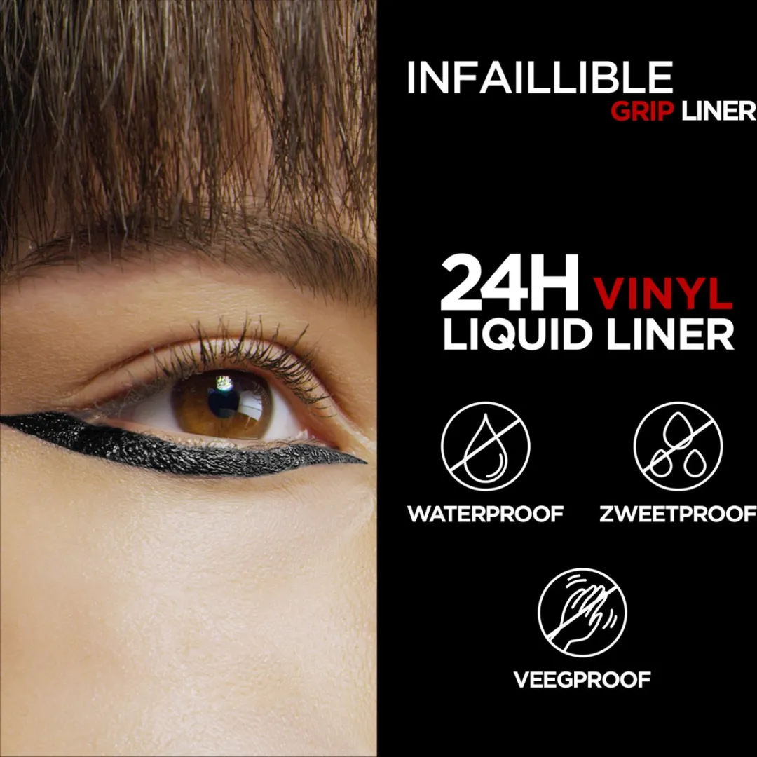 L'Oréal Paris Infaillible Grip 24H Vinyl Liquid Liner Zwart - 3ml