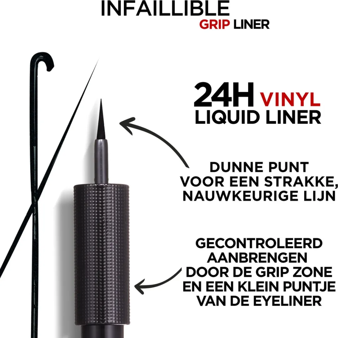 L'Oréal Paris Infaillible Grip 24H Vinyl Liquid Liner Zwart - 3ml