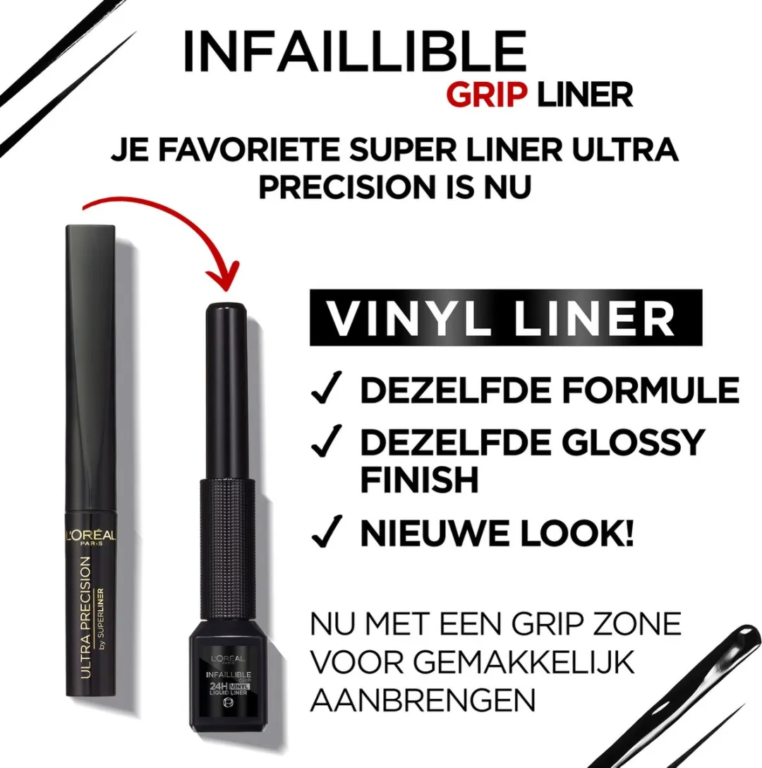L'Oréal Paris Infaillible Grip 24H Vinyl Liquid Liner Zwart - 3ml