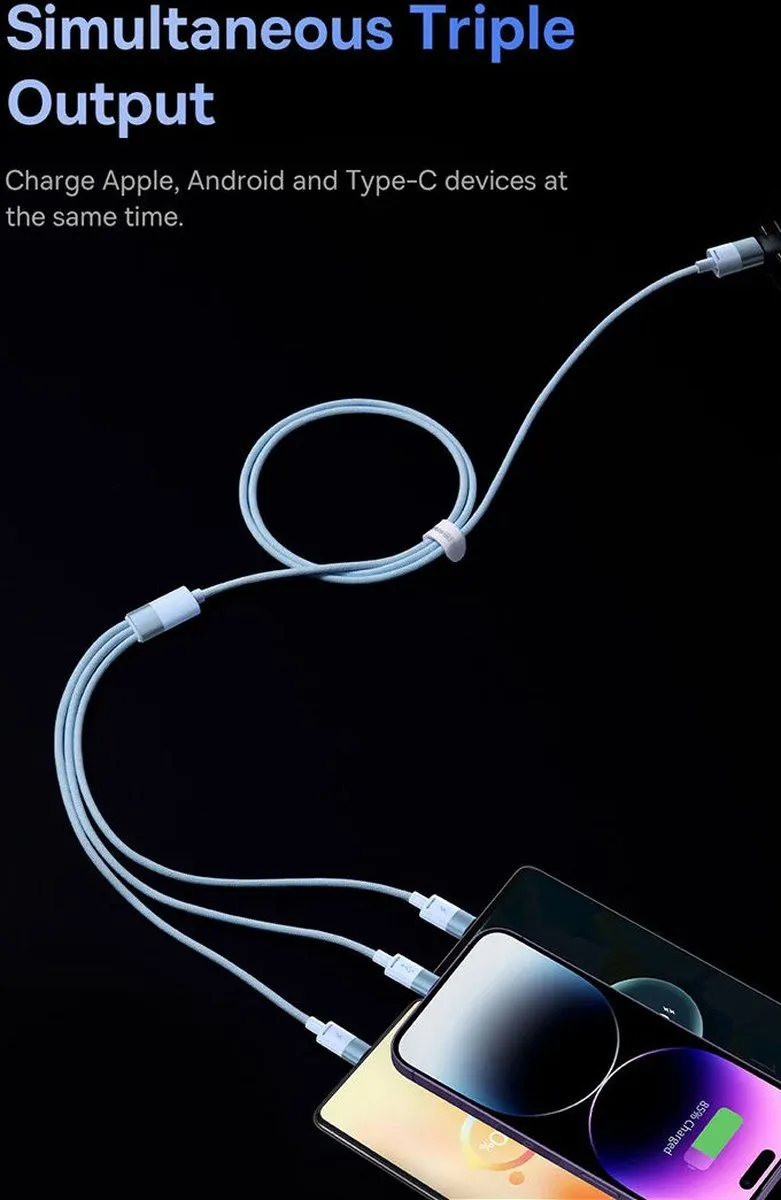 Baseus USB Kabel 3.5A 1.2m - Wit