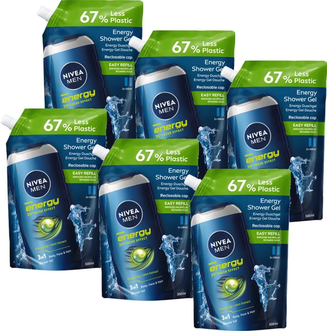 NIVEA MEN Energy 3in1 Shower Gel Refill