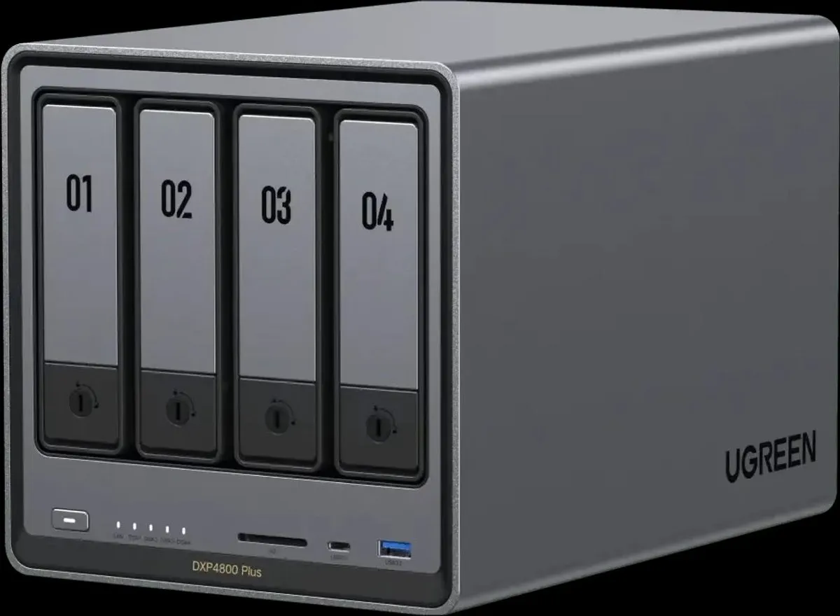 UGREEN NASync DXP4800 Plus - NAS-server - 4 bays - Intel Pentium Gold 8505 5-Core - 8 BG DDR5 - Max. 112TB - M.2, SATA - zwart