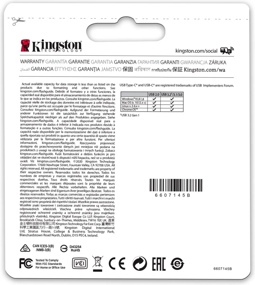Kingston DataTraveler microDuo 3C DTDUO3CG3/256GB USB-stick 256GB - RVS Violet