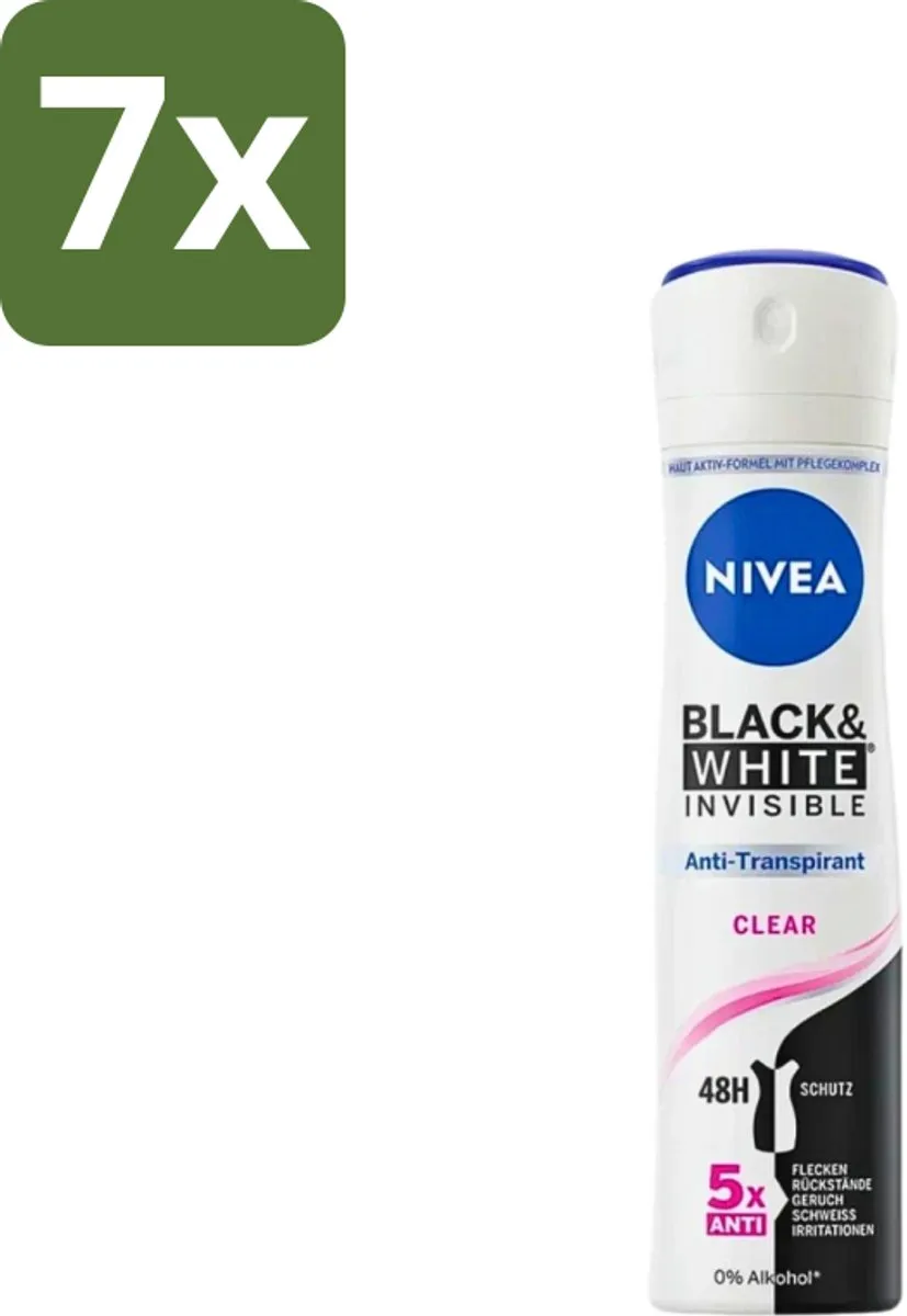 NIVEA Black & White Invisible Clear Deo Spray 150ml
