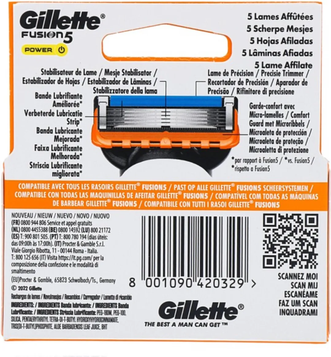 Gillette Fusion 5 Power Navulmesjes - 4 Stuks - afbeelding 6 van 8