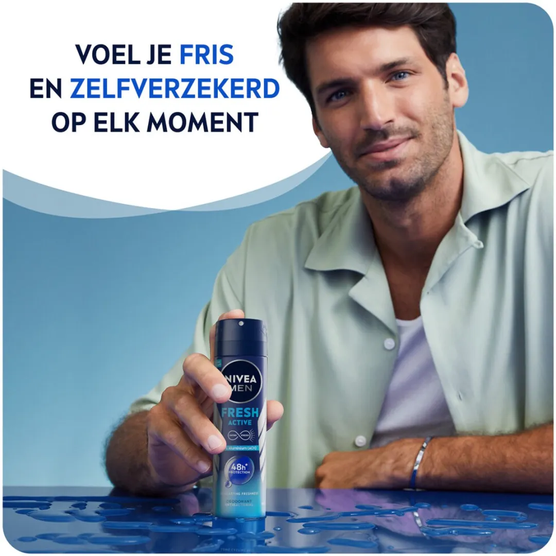 NIVEA MEN Fresh Active Deodorant Spray 150ml - 15 Stuks