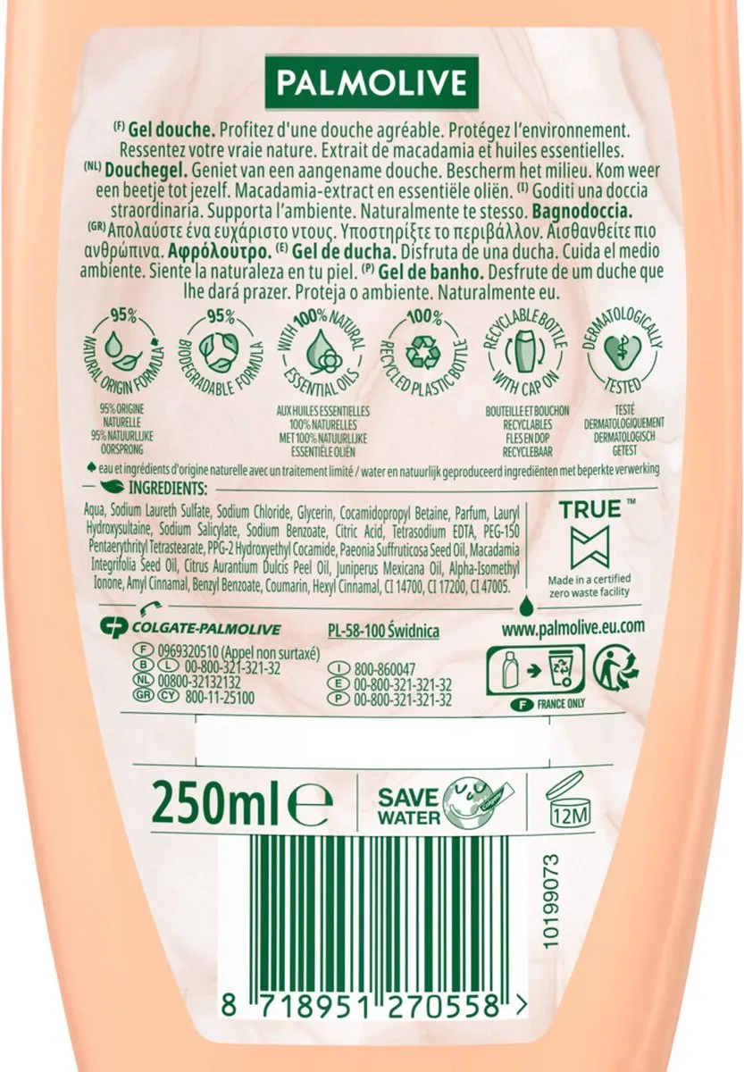Palmolive Revive Macadamia Douchegel 750ml - 3 Stuks