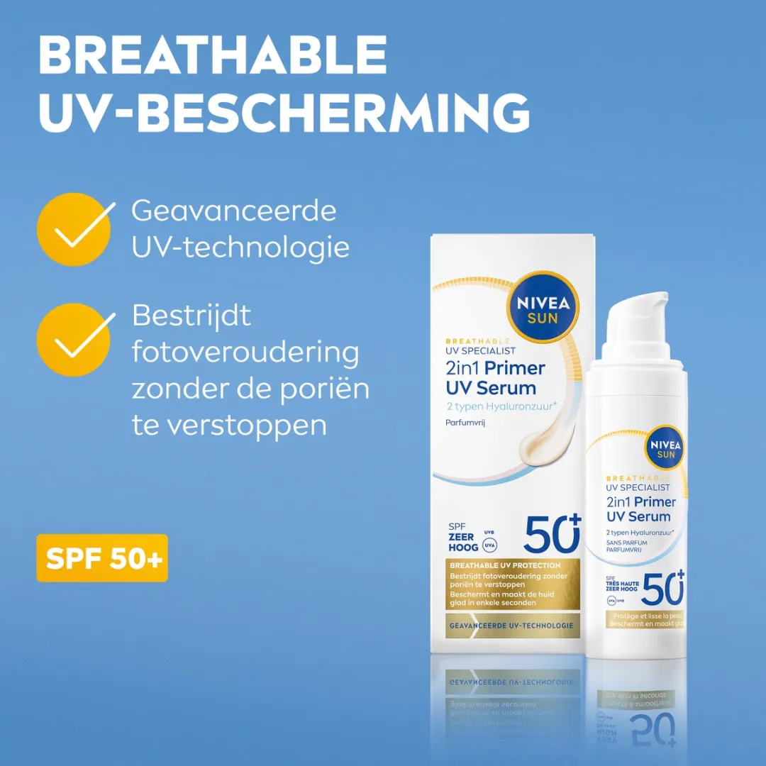 NIVEA SUN UV Face 2-in-1 Primer Makeup SPF 50+ - 30ml