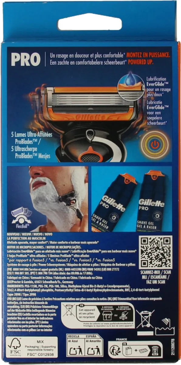 Gillette Proglide Power Scheermes - 5 Bladen - Oranje