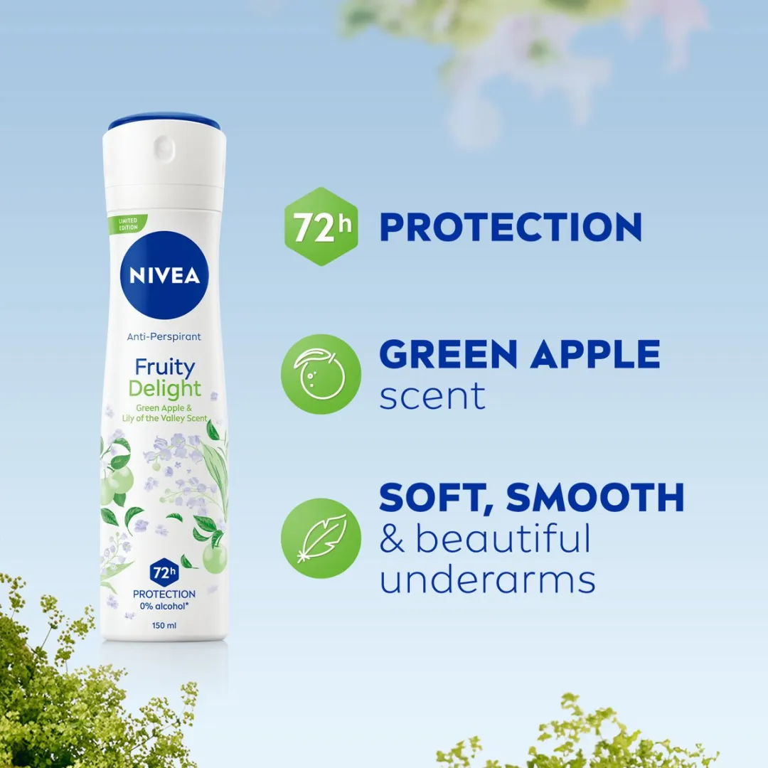 NIVEA Fruity Delight Deodorant Spray 72u - 6x150ml