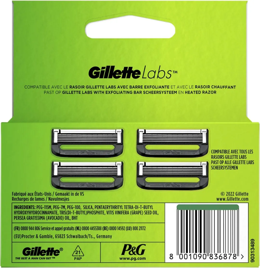 Gillette Labs Scheermesjes 5-blades - 4 Stuks
