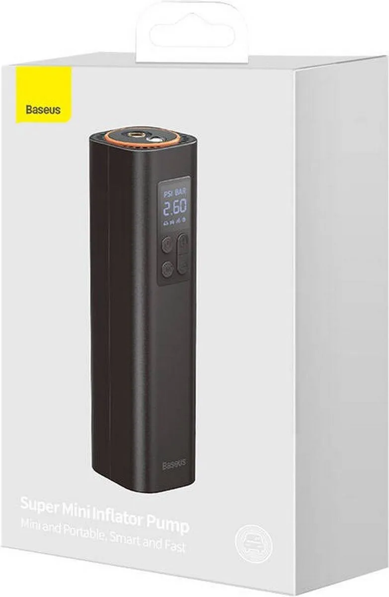 Baseus CRCQ000001 MiniCompressor - Bandenoppomper - Zwart