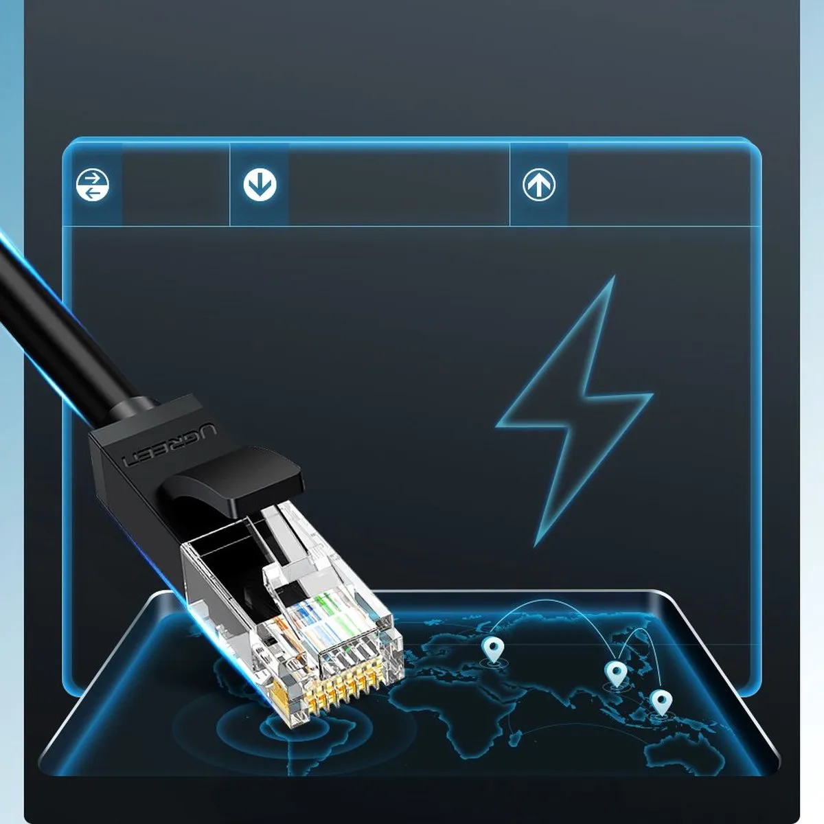 Ugreen Internetkabel CAT6 RJ45 10m - 1000Mbps - Zwart