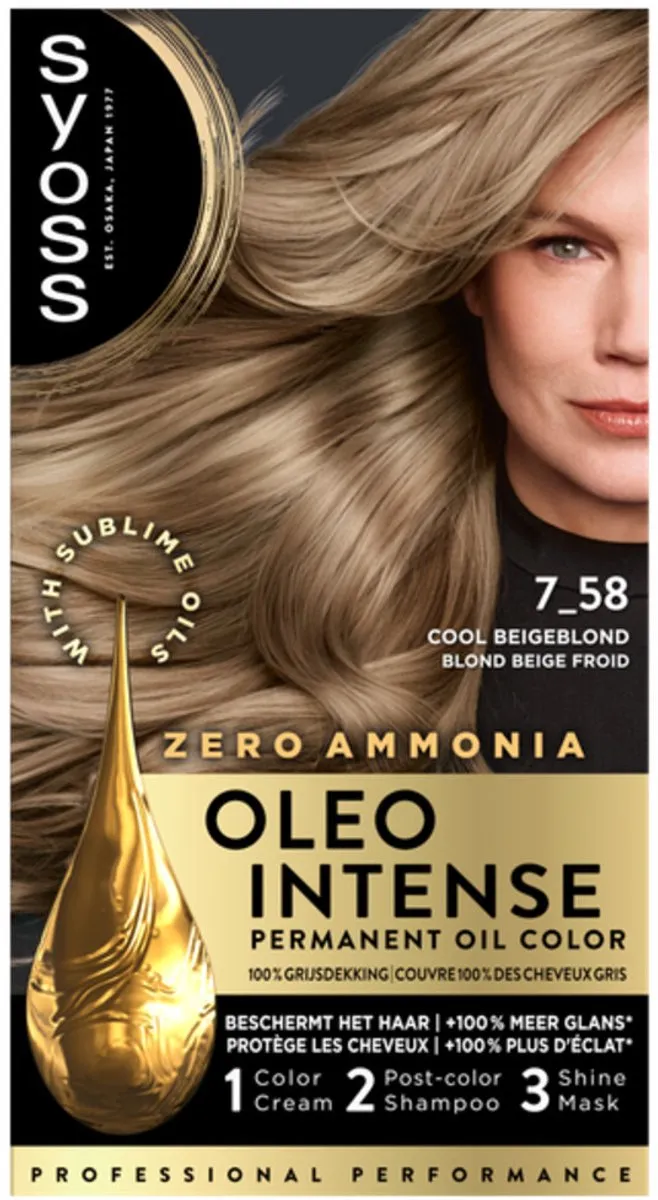 SYOSS Oleo Intense Haarverf 7-58 Cool Beige Blond - 20 Stuks