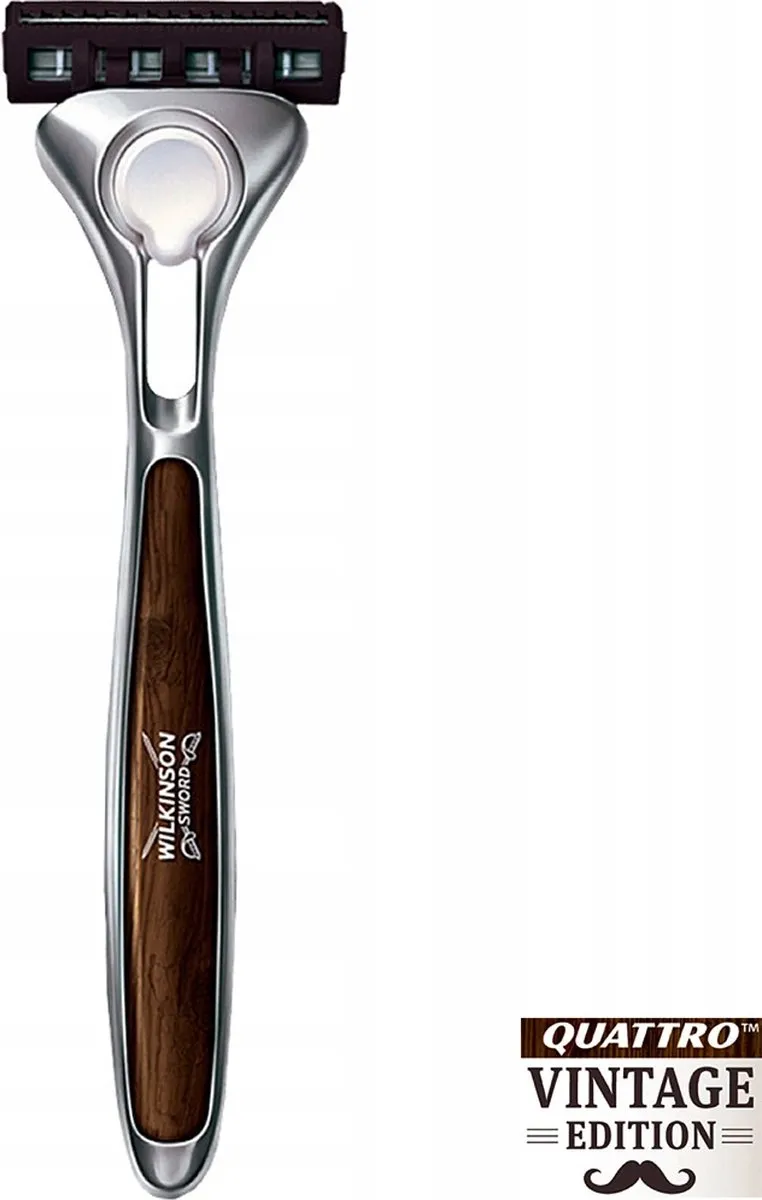 Wilkinson Sword Quattro Titanium Vintage Scheersysteem - 5 Scheermesjes